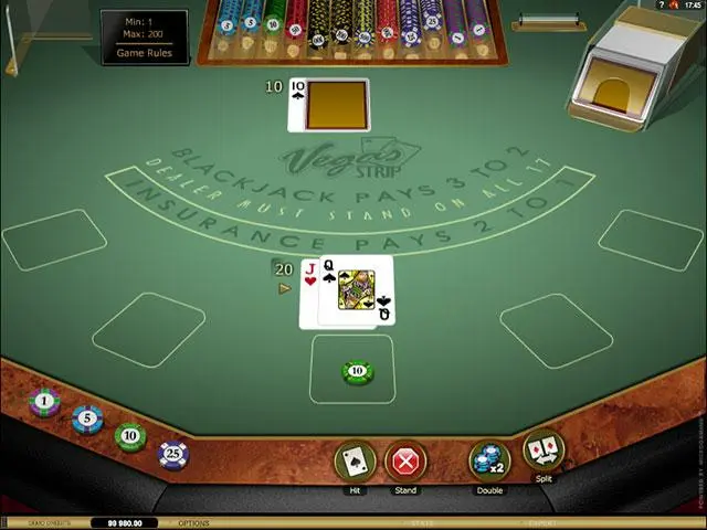 Vegas Strip Blackjack Microgaming screenshot